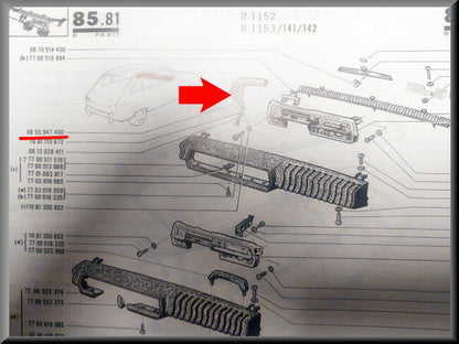 Partie gauche du tableau de bord – Renault 16 – OEM 0855947400 – Utilisé