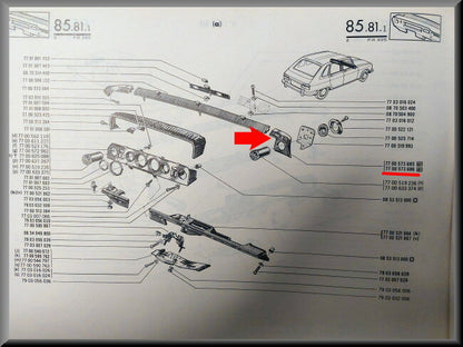Dashboarddeel rechts  – Renault 16 TX – OEM 7700573686 – Used