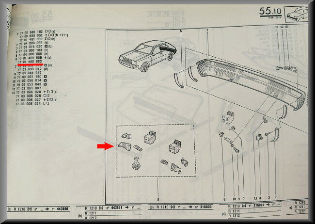 Rear bumper support set – Renault 14 – OEM 7701460983 – NOS