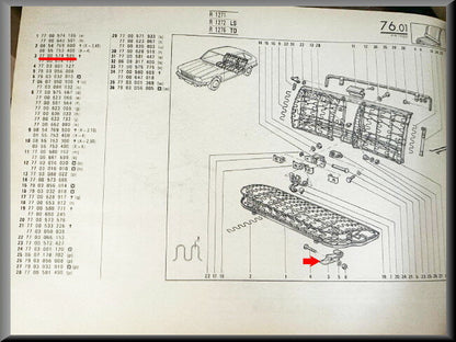Montage haak achterbank  – Renault 20 - Renault 30 – OEM 7700574585 – NOS