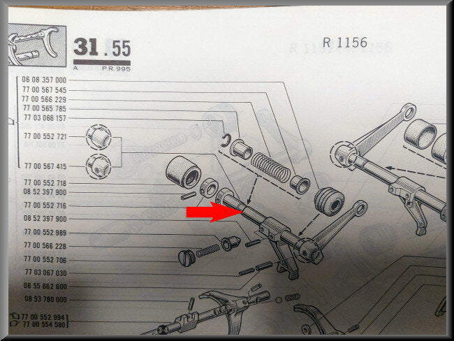 Centrale schakelas (5 bak) – Renault 16 – OEM 999991