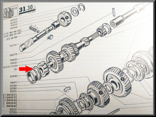 Adjusting ring primary shaft 1.0 mm – Renault 16 L (R1150) – OEM 0607651000