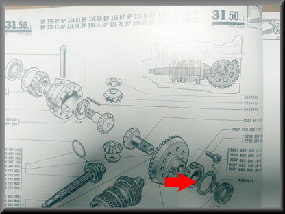 Differential bearing adjusting ring 0.2 mm R1150.
