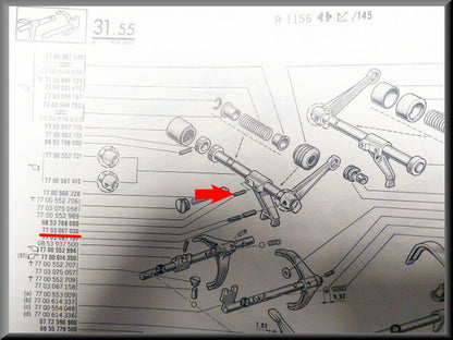 Goupille de blocage sélecteur de vitesse – Renault 16 – OEM 7703067030 et 0022251112