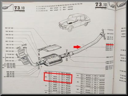 Middenpijp – Renault 16 TL, L – OEM 0354192100