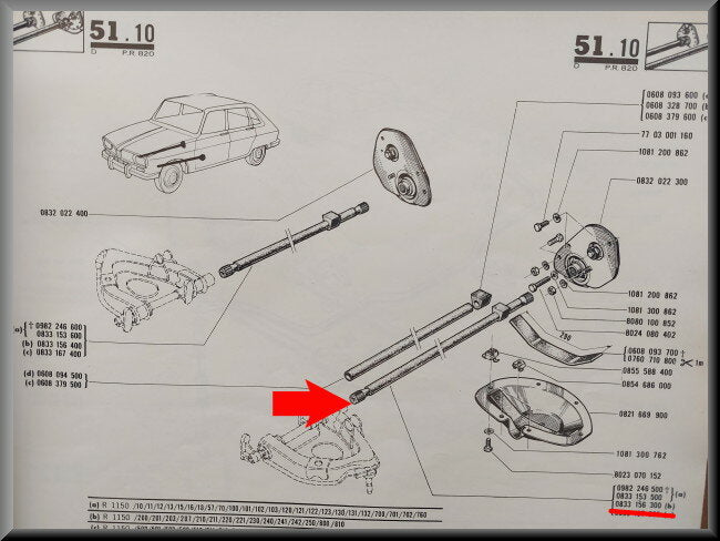 Torsion bar front left 17.40 mm – Renault 16 – OEM 0833153600 (used) – Used