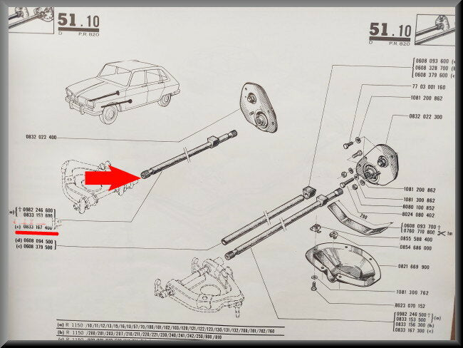 Front torsion bar right 18.20 mm – Renault 16 – OEM 0833167400 – Used