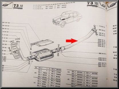 Tuyau central – Renault 16 TL, L – FEO 0354284511