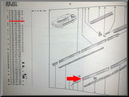 Baguette décorative avant gauche – Renault 21 – OEM 7700770659 – NOS