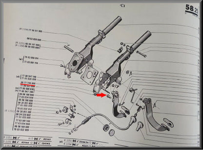 Goupille de sécurité pédale de frein – Renault 16 – OEM 0077748600