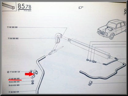 Heater hose bracket – Renault 16 – OEM 7700500895