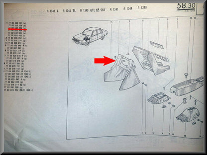 Console  – Renault 18 – OEM 7700640304 – NOS
