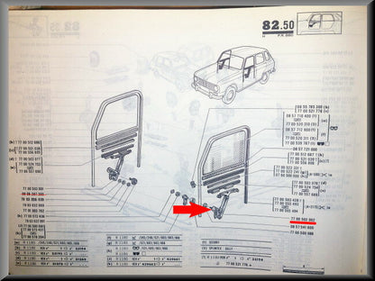 Mécanisme lève-vitre avant gauche – Renault 6 – OEM 7700503002 – NOS