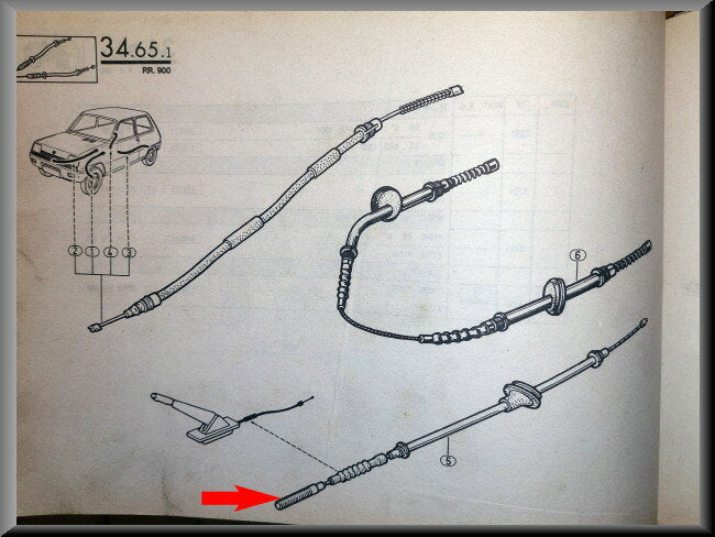 Câble de frein à main – Renault 6 – OEM 7701348270 – NOS