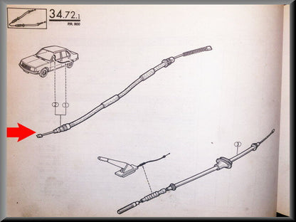 Handremkabel links  – Renault 18 – OEM 7704002268 – NOS