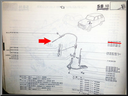 Gaskabel – Renault 6 – OEM 7700514033
