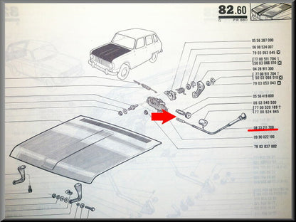 Motorkap kabel – Renault 6 – OEM 0833211700