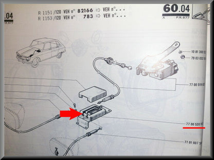 Hoogteverstelling koplamp – Renault 16 – OEM 7700520157