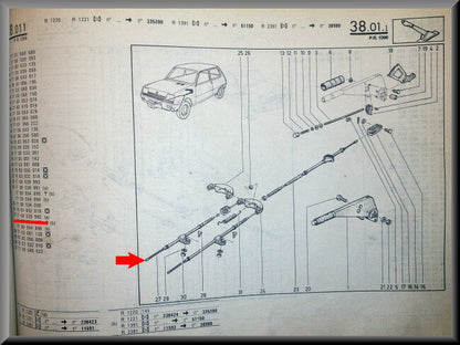 Câble de frein à main – Renault 5 – OEM 7700539992 – NOS
