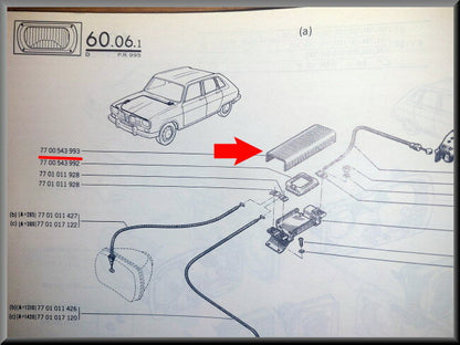 Cache réglage hauteur phare – Renault 16 – OEM 7700543993