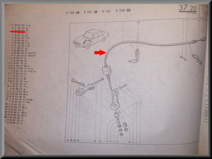 Koppelingskabel  – Renault 18 – OEM 7700636494 – NOS