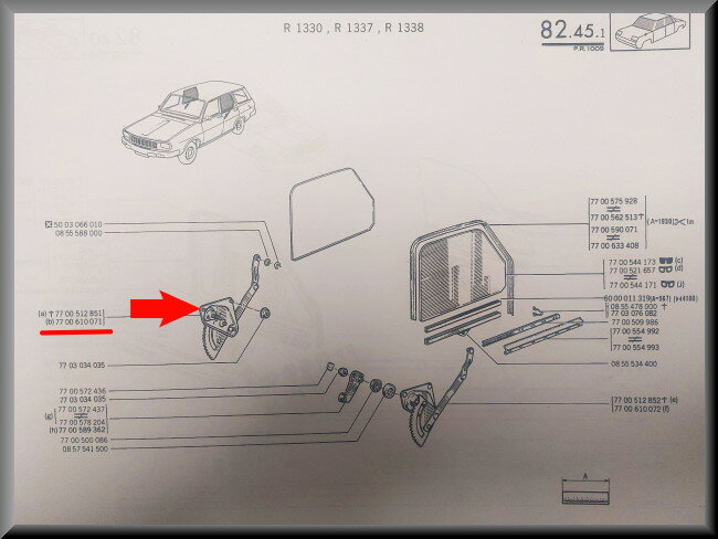 Ruithefmechaniek achter rechts – Renault 12 – OEM 7700610071