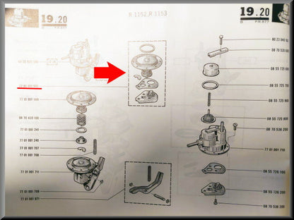 Kit de réparation pompe à essence – Renault 16 – OEM 7701001970