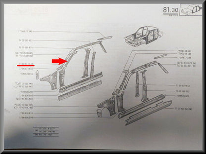 Profil de vitre avant droit – Renault 12 – OEM 7700513139 – NOS