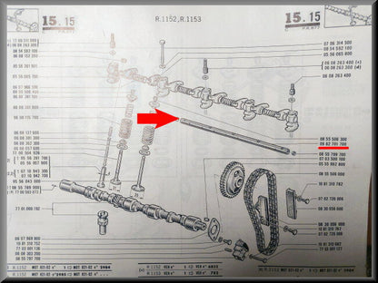 Rocker arm axle – Renault 16 TL, L – OEM 7700644085 / 0854552400 / 0982701700 – Used