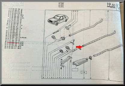 Uitlaatpijp  – Renault 14 – OEM 7700640745 – NOS
