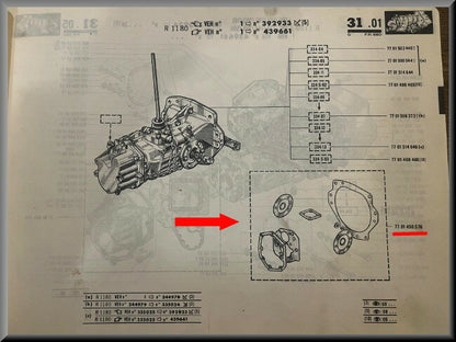 Jeu de joints de boîte de vitesses – Renault 4 - Renault 6 – OEM 77014450576