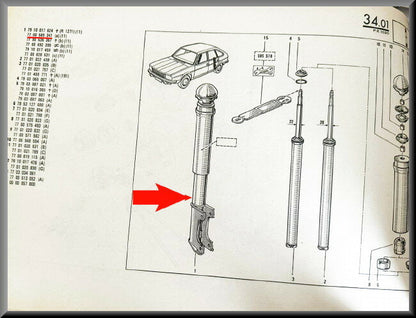 Schokdempers (KONI) achter  – Renault 20 - Renault 30 – OEM 7700589341 (KONI) – NOS
