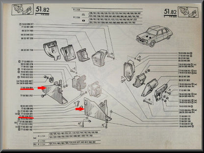 Gearbox mounting bracket set (5-speed and automatic) – Renault 16 – OEM 7700504884 / 7700504883