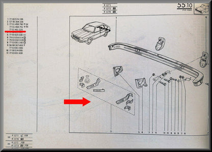 Fixation pare-chocs arrière – Renault 20 - Renault 30 – OEM 7701461229 – NOS