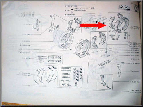 Remschoenen Break – Renault 12 – Renault 18 - Fuego - OEM 7701202922