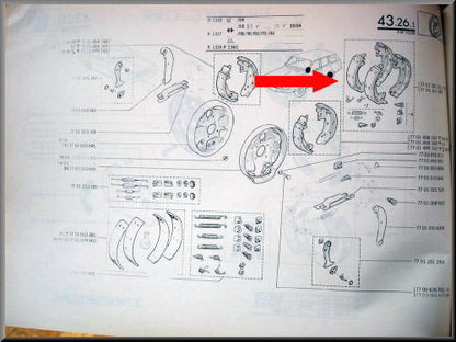 Remschoenen Break – Renault 12 – Renault 18 - Fuego - OEM 7701202922