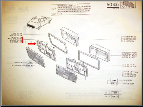 Achterlicht unit links – Renault 12 – OEM 770101A