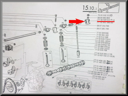 Support arbre à culbuteurs – Renault 12 – Tous moteurs 810 - OEM 7700509910