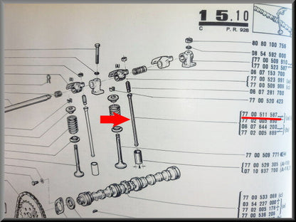 Valve pushrod – Renault 12 – OEM 7700511587