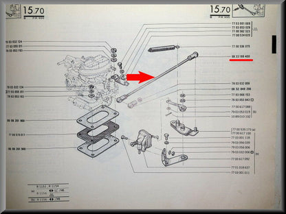 Tringle de commande carburateur – Renault 16 TX, TS – OEM 0833199400