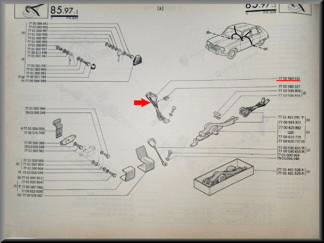 Gordel bevestigingsset – Renault 16 – OEM 7700560933