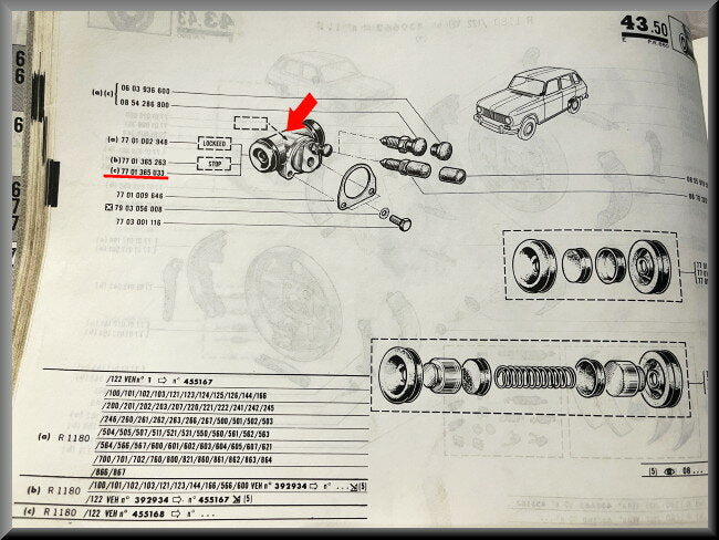 Cylindre de roue – Renault 6 – OEM 7701365033