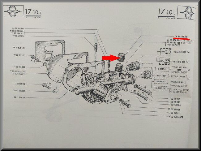 Bouchon de fermeture de pompe à eau – Renault 16 – OEM 0857694300