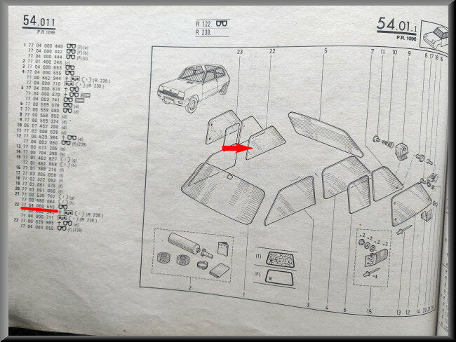 Achterruit 3 deurs  – Renault 5 – OEM 7704000655 – NOS