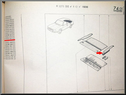 Trunk tray right – Renault 18 – OEM 7700624796 – NOS