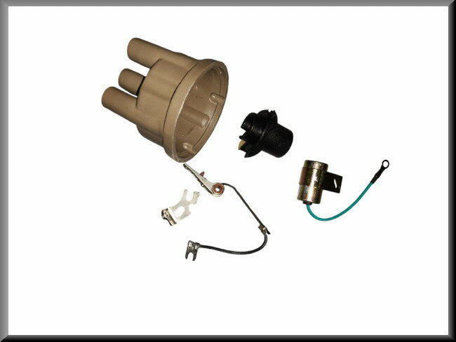 Distributor cap, Rotor, Contact points, Condenser (Ducellier ignition) – Renault 16 – OEM 7701020784 / 7701021981 / 0854137800 / 0853712500