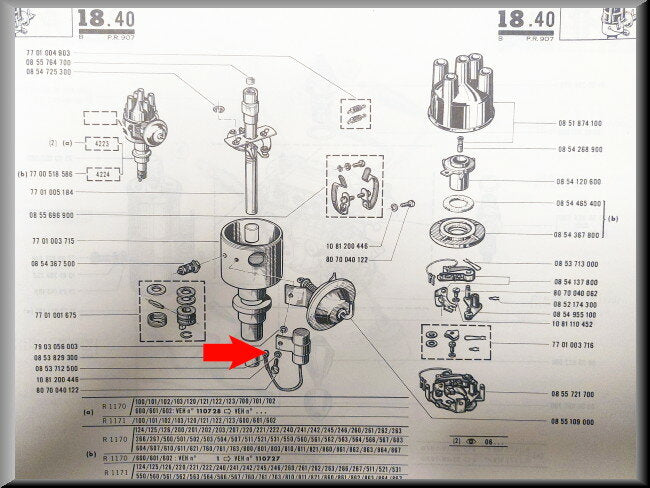 Condensateur – Renault 12 – Renault 16 - Renault divers - OEM 0853712500