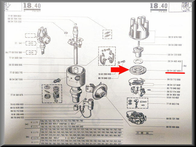 Transparant afdekplaatje ontstekingsunit Ducellier – Renault 12 – Renault 16 - OEM 7701020304 / 0854367800