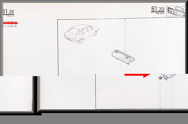 Éclairage de plaque d'immatriculation – Renault 20 - Renault 30 – OEM 7700648015 – NOS