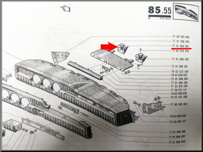 Dashboard steun – Renault 12 – OEM 7701008055